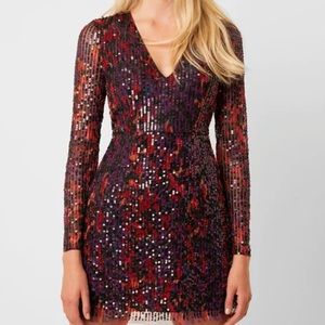 French Connection Inari Embellished Leopard Sequin Dress